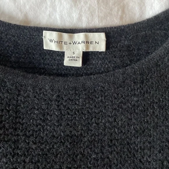 White + Warren Cashmere Waffle Knit Sweater, S - Picture 3 of 6